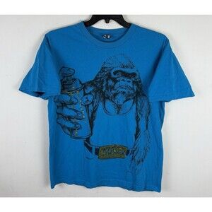Vintage Y2K Gorilla Big “BEAST” Graphic T-Shirt / Blue / Size Large